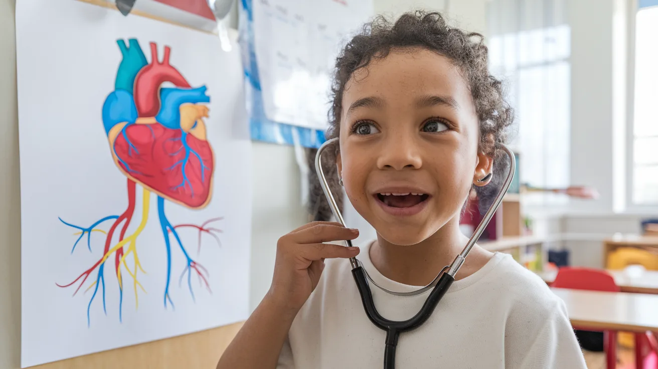 Diagram of human circulatory system with heart