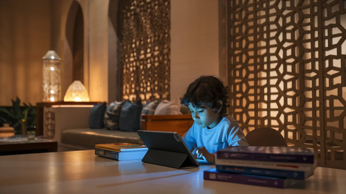Modern classroom or home learning environment in Saudi Arabia