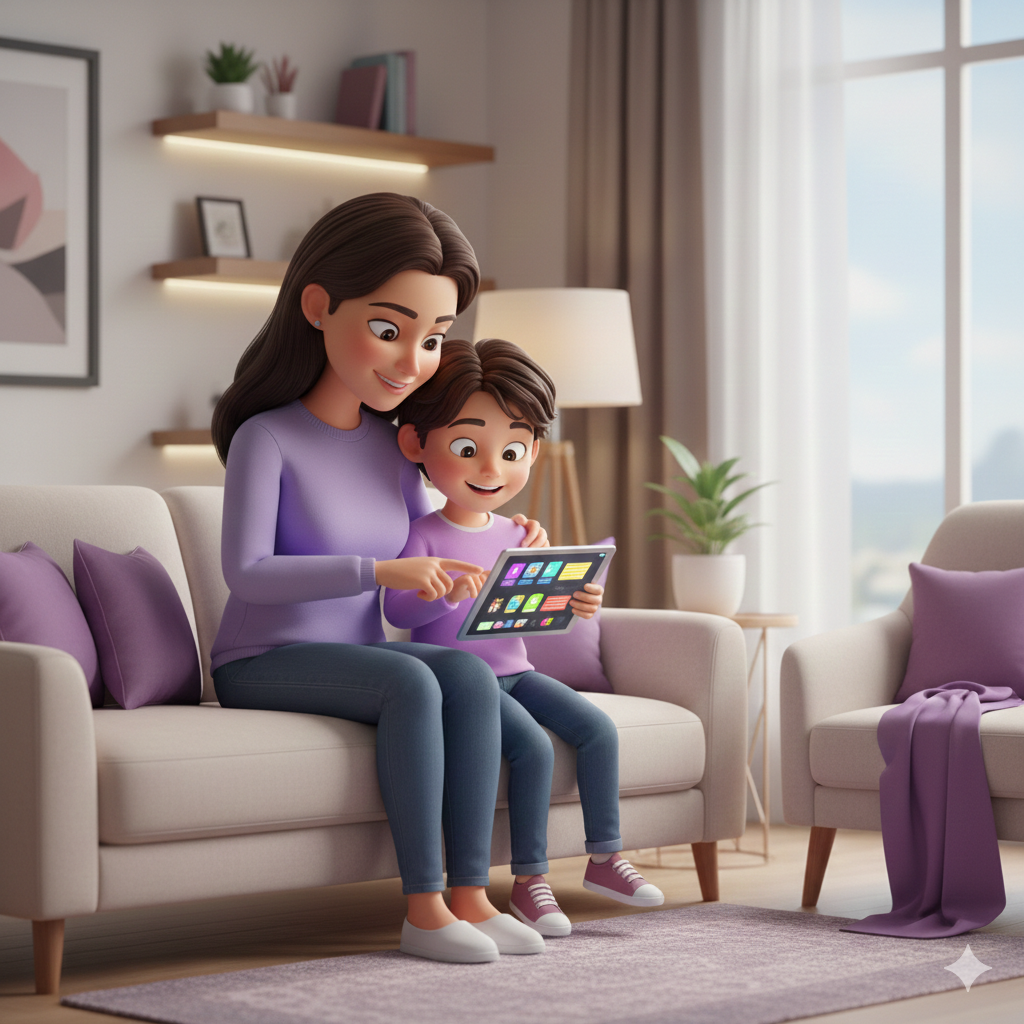 Parent and child learning together